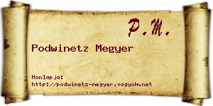 Podwinetz Megyer névjegykártya
